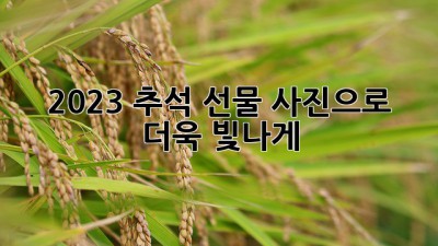 2023 추석 선물, 사진으로 더욱 빛나게!🎁